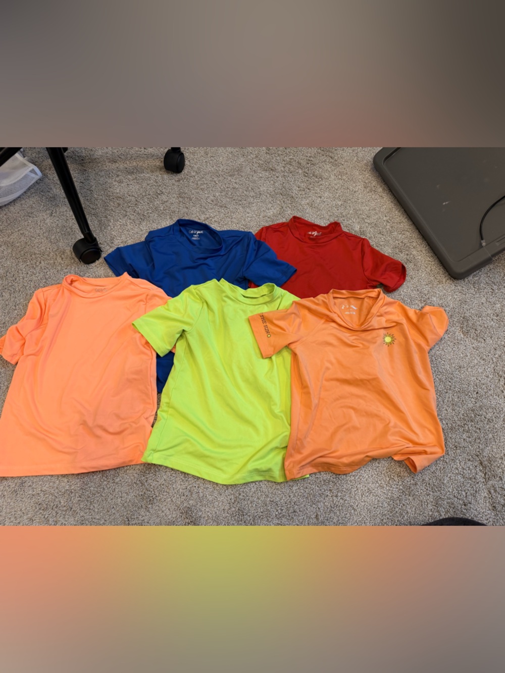 Kids rashguards - Neon Orange, Lime, Blue, Red